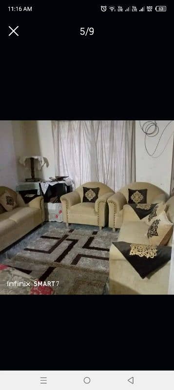 7 seater sofa with 3 tables 5