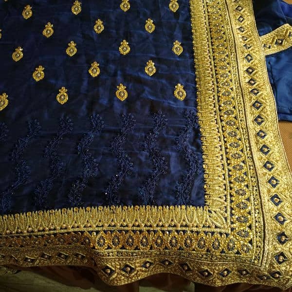 saree heavy work royal blue color 2