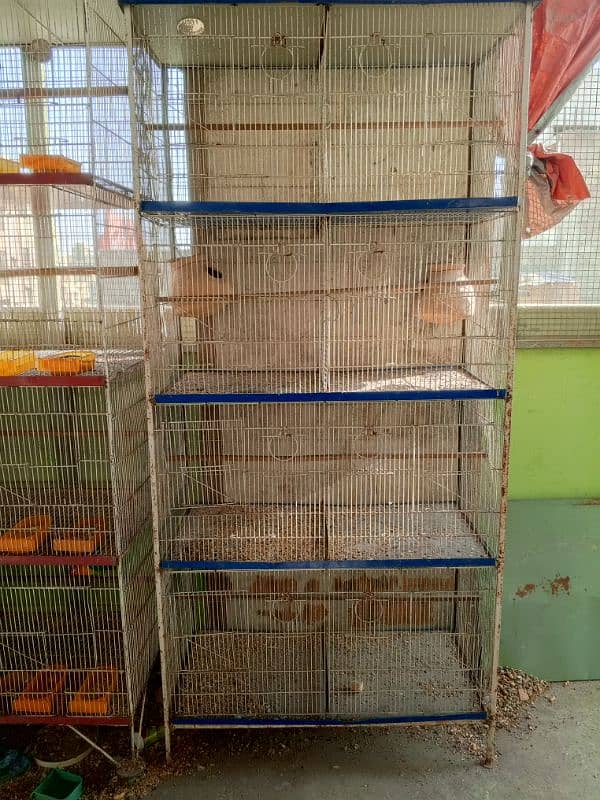 birds cage size length 75 breath 35.5  4 portion and only 3 month used 0