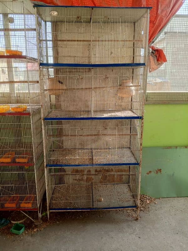 birds cage size length 75 breath 35.5  4 portion and only 3 month used 1