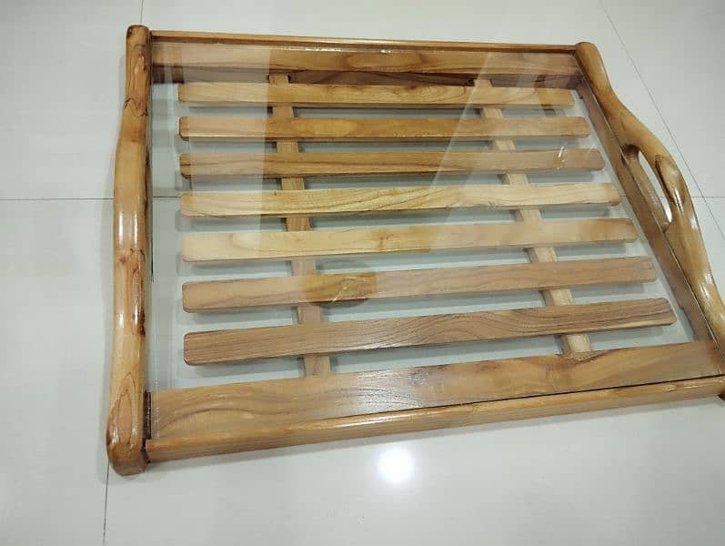 Wooden Tea Serving Trolly With Wheels 2