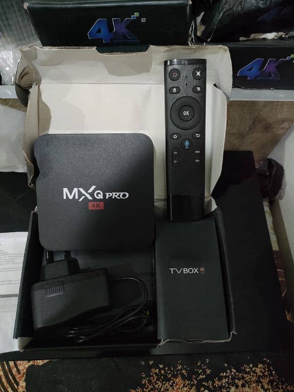 VOICE REMOTE MXQ PRO (USA)ANDROID SMART TV BOX 1 YEAR IPTV FREE 0