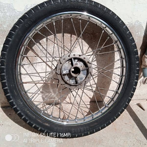 100 cc bike ka complete 18" 2.75 back tyre tube with rim and drum 0