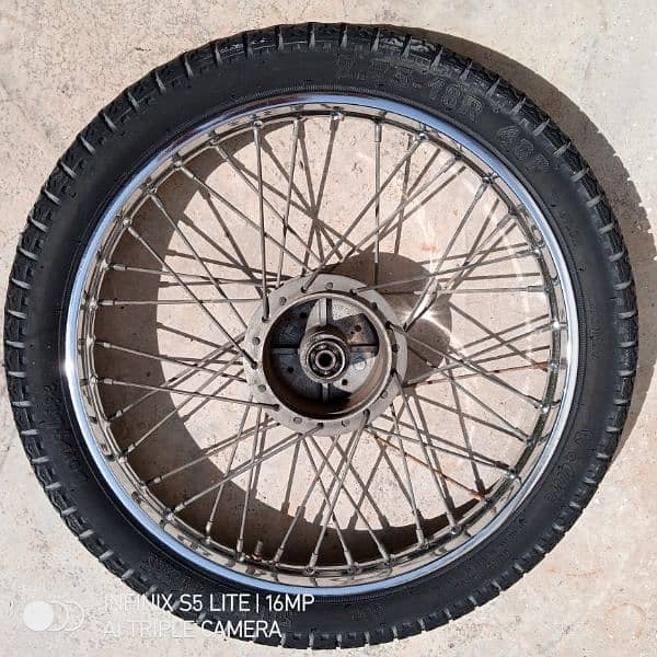 100 cc bike ka complete 18" 2.75 back tyre tube with rim and drum 2