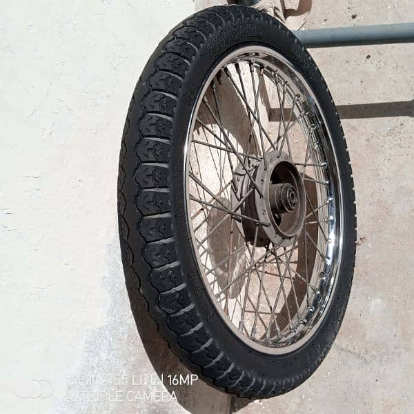 100 cc bike ka complete 18" 2.75 back tyre tube with rim and drum 5