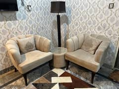 Elegant Beige Sofa Set with Matching Center Table