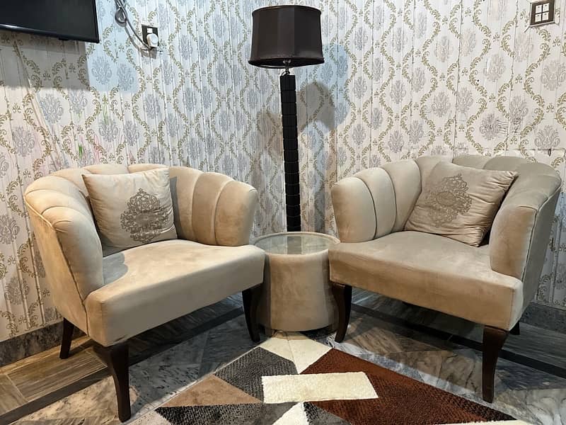 Elegant Beige Sofa Set with Matching Center Table 5