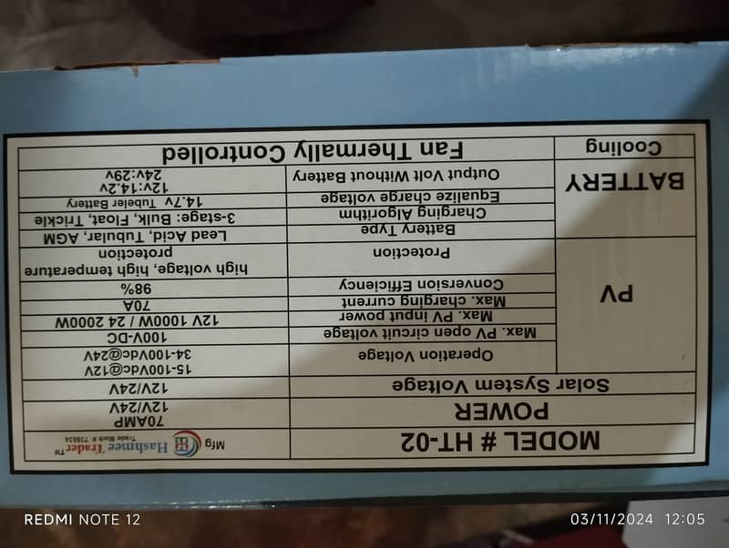 Energy mppt charge controller 70amp 2