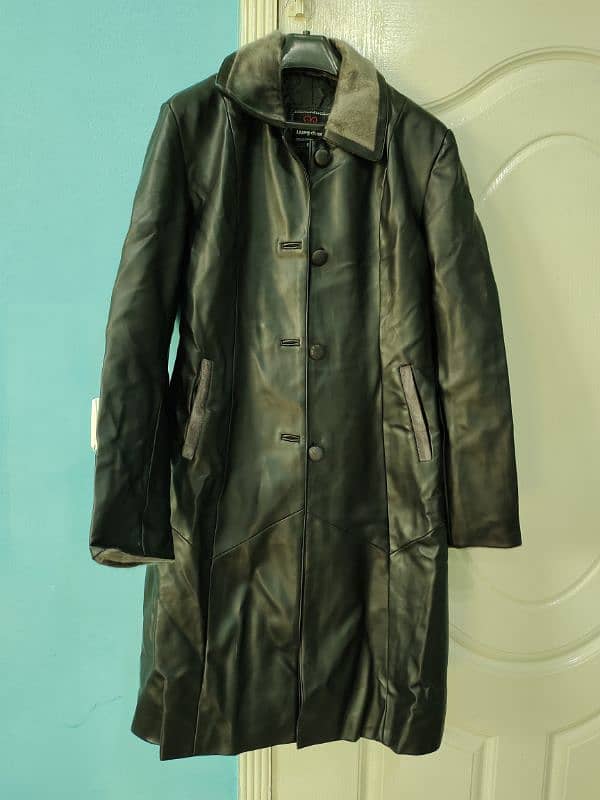 Rexine Leather Long Over Coat 0