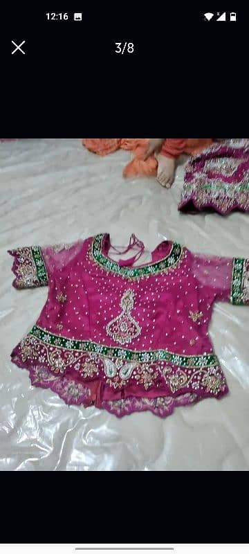 bridal lahanga urgent sale bilkul thek h used h but new condition 5