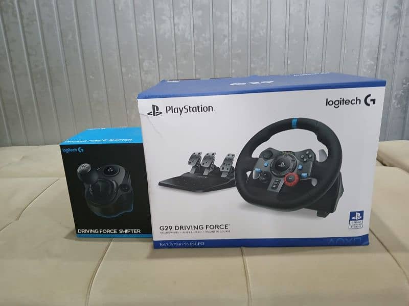 Logitech g29 with shifter and pxn stand for sale only one time used 0