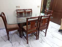 Dinning Table + 6 Seats + Sofa Set 5 Seater + Center Table