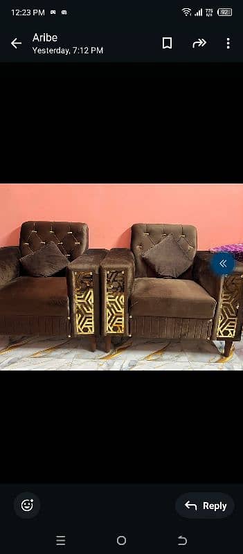 Sofa set and center table for sale in reasonable price. 8