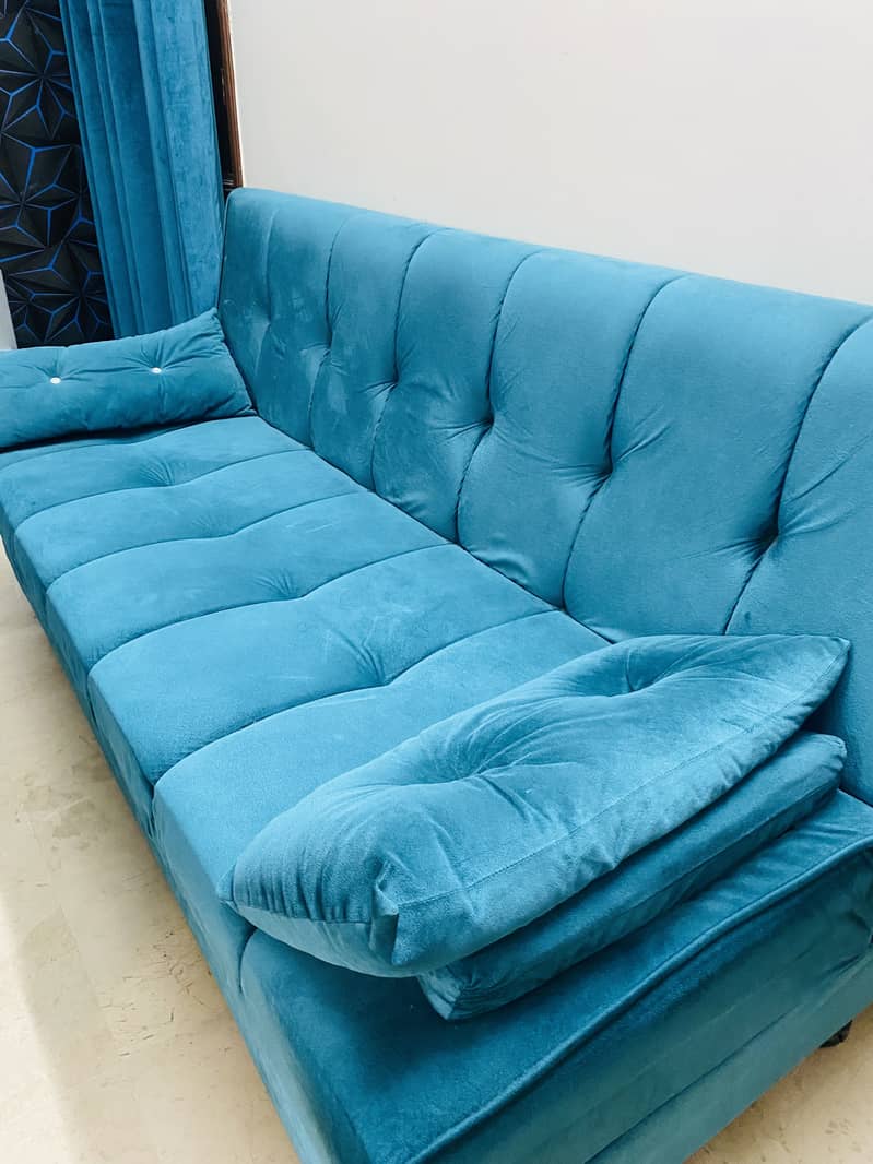 Sea blue color sofa 0