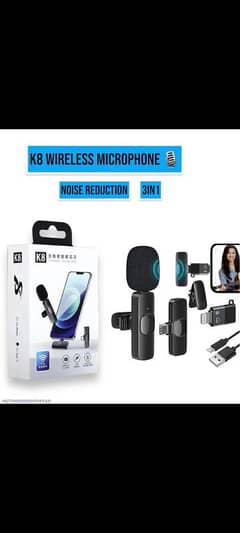 K8 3 in 1 wireless Noise reduction mini microphone HD voice good