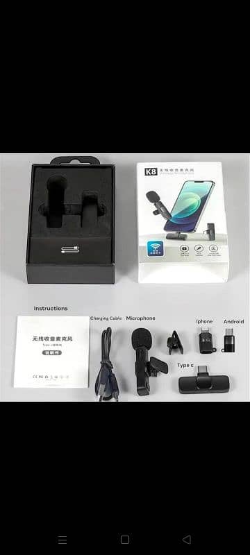 K8 3 in 1 wireless Noise reduction mini microphone HD voice good 4