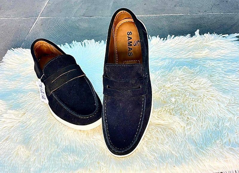 pure cow leather man suede leather loafers 1