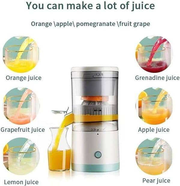 Portable Electric Citrus Juicer Hands-free Rechargeable -Easy To Clean 3