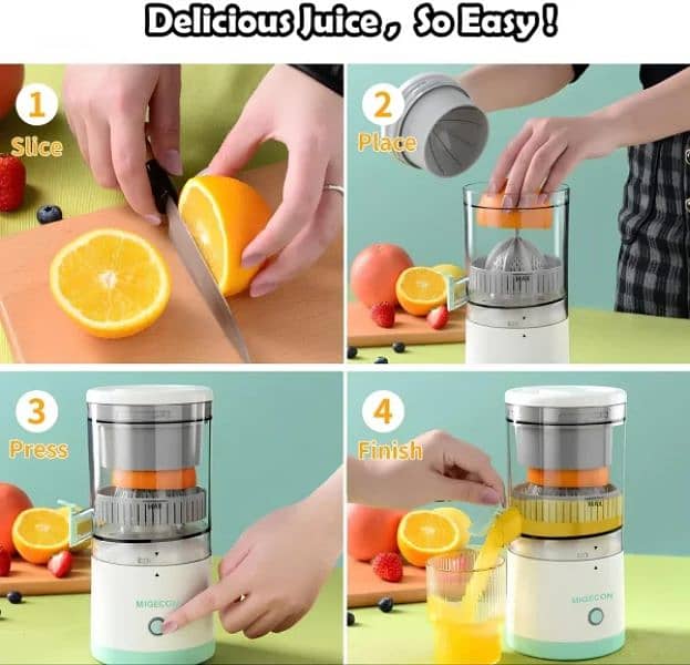 Portable Electric Citrus Juicer Hands-free Rechargeable -Easy To Clean 5