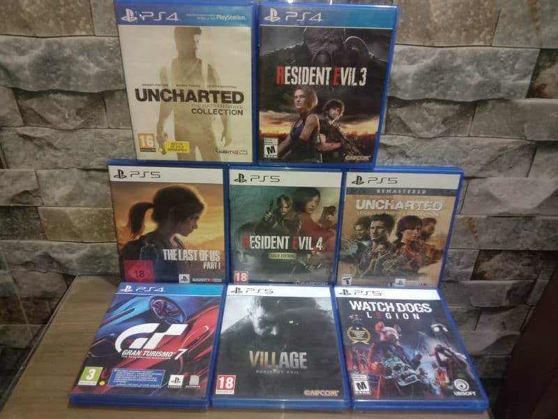 Resident Evil 3,4,8,Last of Us,Gran Turismo,Uncharted,WatchDog,Ps5,Ps4 0