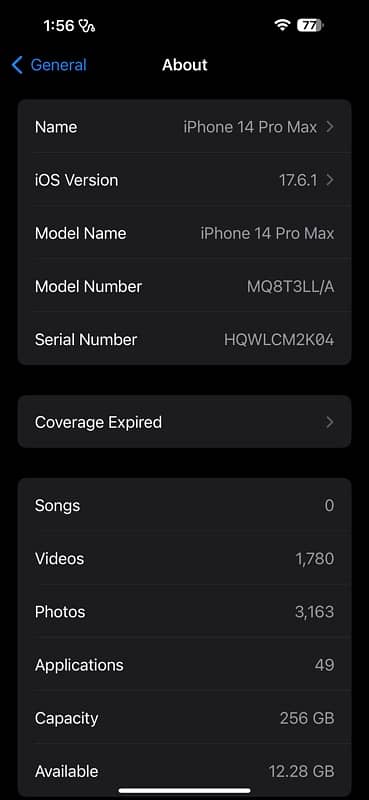 iPhone 14pro max 256gb Jv 1