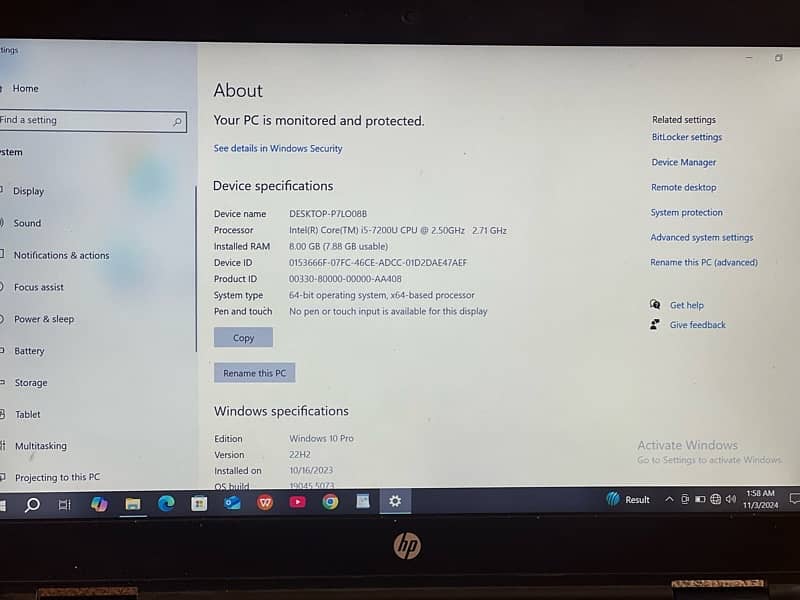 HP laptop 10by10 condition 3