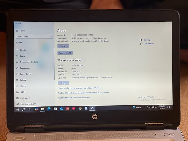 HP laptop 10by10 condition 5