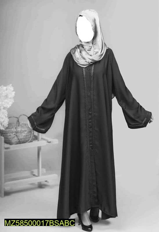 1 piece women's stitched abya nida plain 1