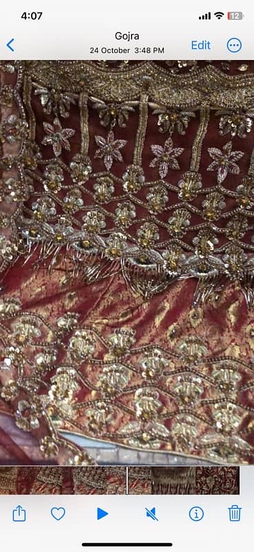 bridal nikkah red golden fancy dresses  maxi sharara garara 9