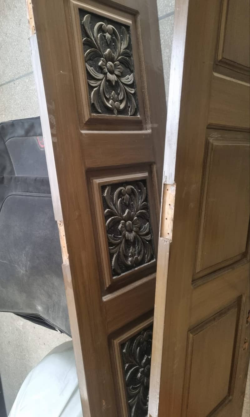 Solid wood Double door with Carving 0