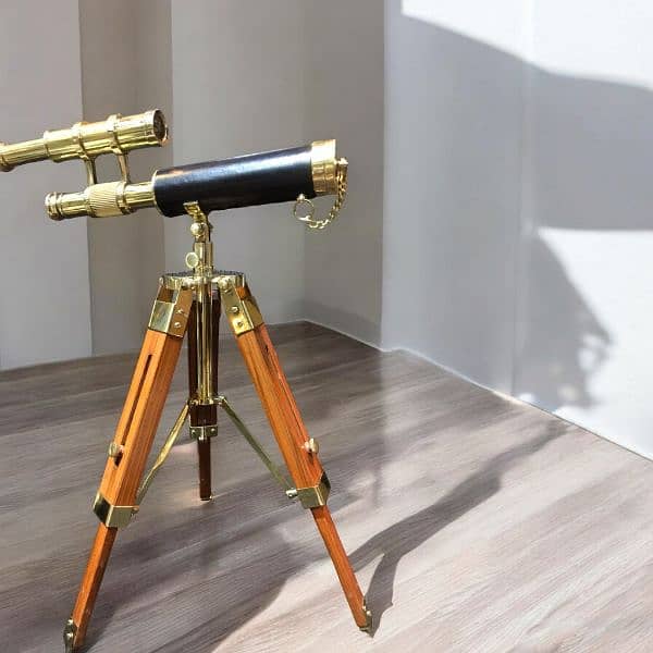 old brass telescope wooden stand available contact 03158750330 1