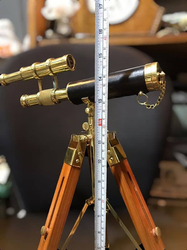 old brass telescope wooden stand available contact 03158750330 2