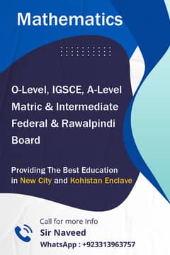 Mathematic - O/A Level, Matric & Intermediate