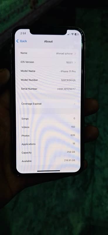 iPhone 11 Pro pta approved 256 gb 6