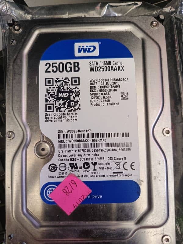 we hard drive 250gb 2