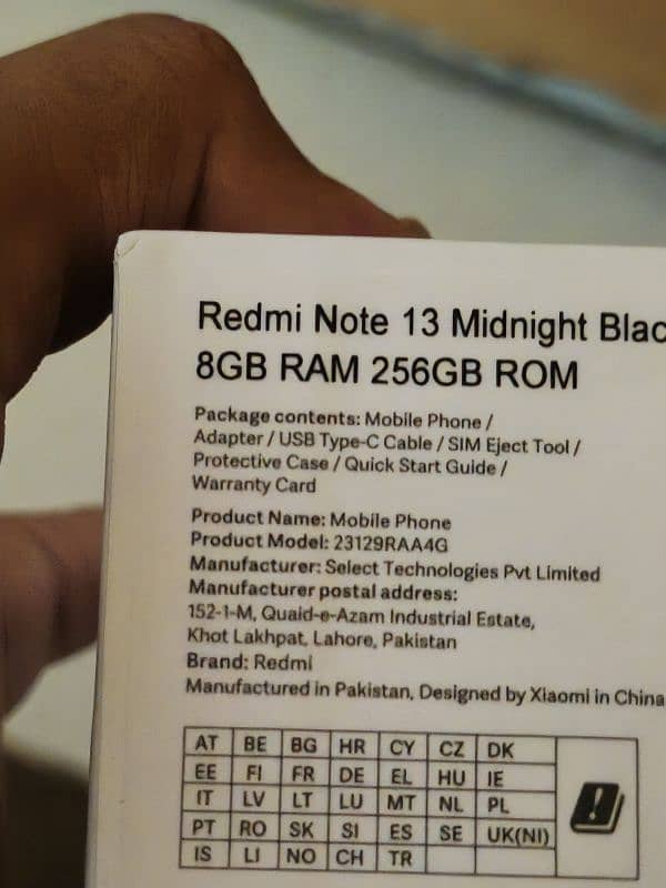 Redmi Note 13 lush condition Box charger 0