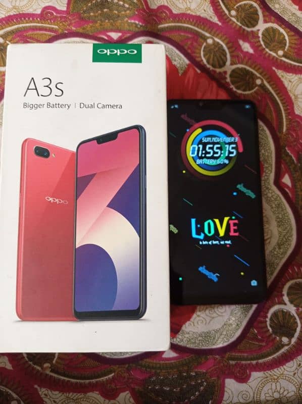 oppo A3s 2+16gb pta approved with only box 0