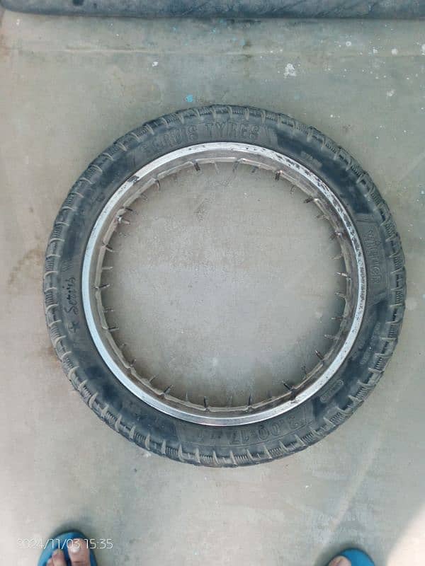 Cg 125 Front Tyre tube and Back Tyre tube with Rim 6