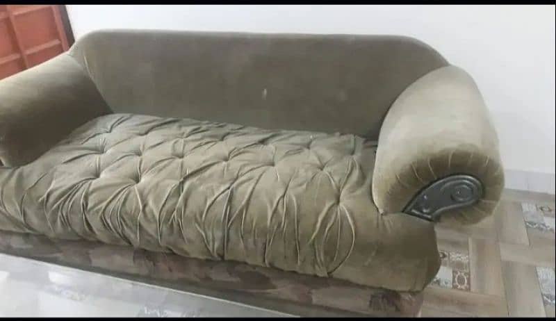 high quality velvet sofa with heavy wooden in use 1