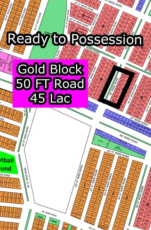 R - (50 FT Road + Gold Block) North Town Residency Phase - 1 Surjani 1