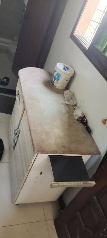 for sale antique mirror table and iron stand wood 1