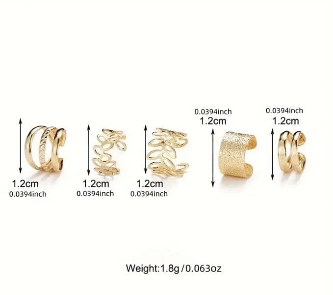 Ear clips set 5-pcs / Ear studs 3