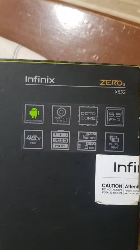 infinix zero 3 20.9 megapixel camera with box 8