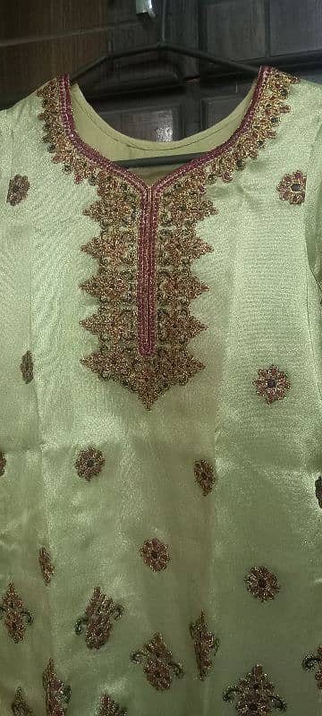 organza stitched 3 piece suit for sale chiffon dupatta 2