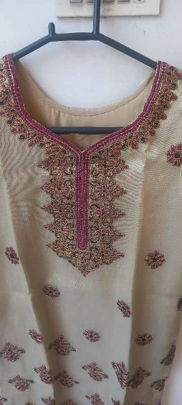 organza stitched 3 piece suit for sale chiffon dupatta 4