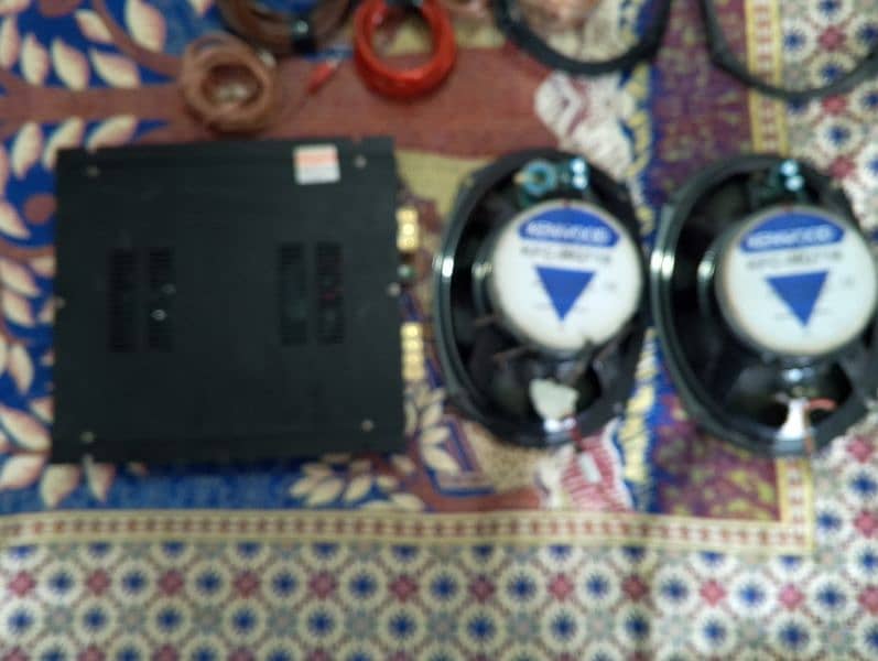 sound system Kenwood 718 speakers 2 ch Amp complete wiring 2