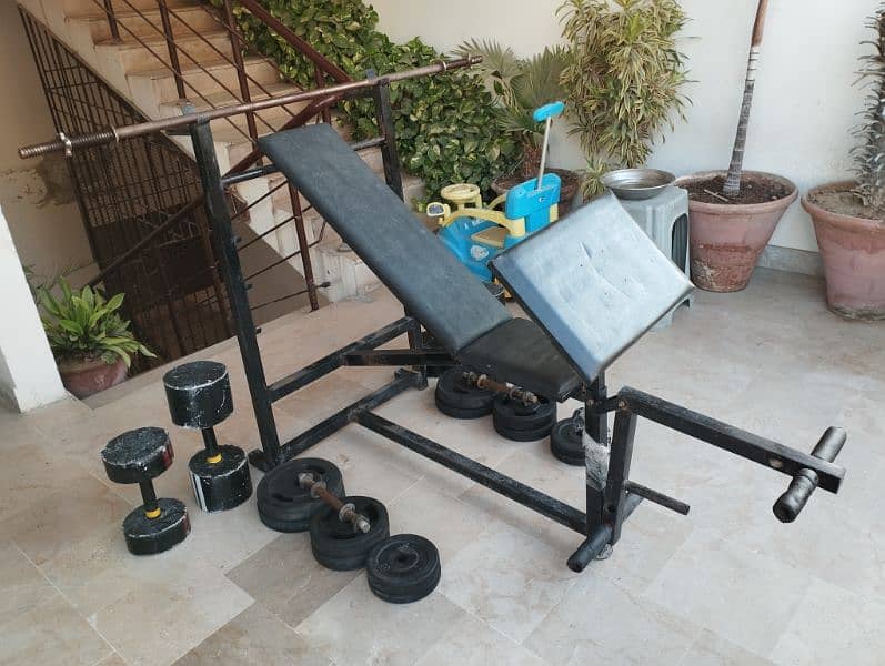 All in one Home gym with rods and weights 1