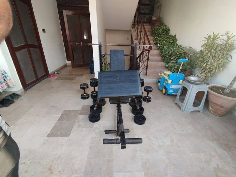 All in one Home gym with rods and weights 2