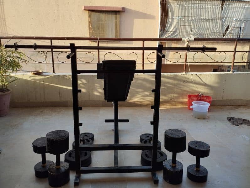 All in one Home gym with rods and weights 4