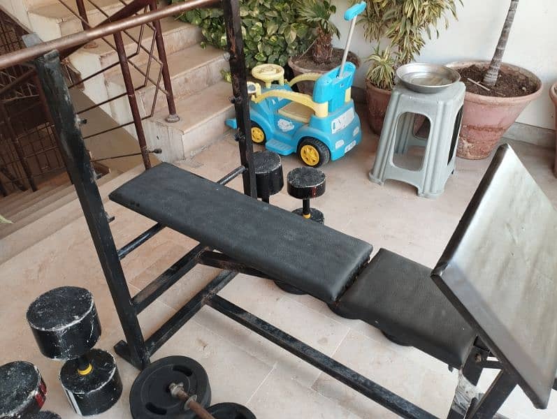 All in one Home gym with rods and weights 6